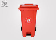 Thùng rác nhựa chân nhựa PE, thùng rác màu có nắp hoạt động bằng bàn đạp 120L