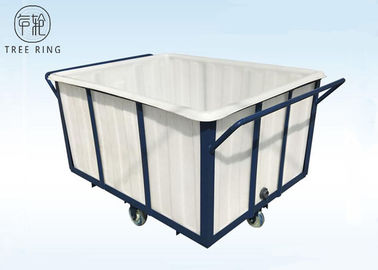 Xe tải thùng nhựa quay 1000kg màu trắng, xe đẩy nặng Wheelie Poly