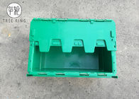 Hộp nhựa tái chế màu xanh lá cây có nắp đậy Bản lề, nắp đậy kèm theo Hộp chứa 500 X 330 X 236mm