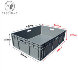 800 * 600 * 230 Mm Euro Hộp nhựa lưu trữ Khay cho lưu trữ công nghiệp